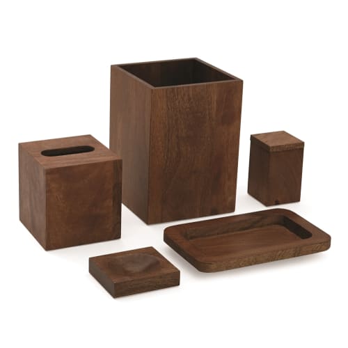 Ahala Wood Collection, Tissue Box Cover, Dark Walnut